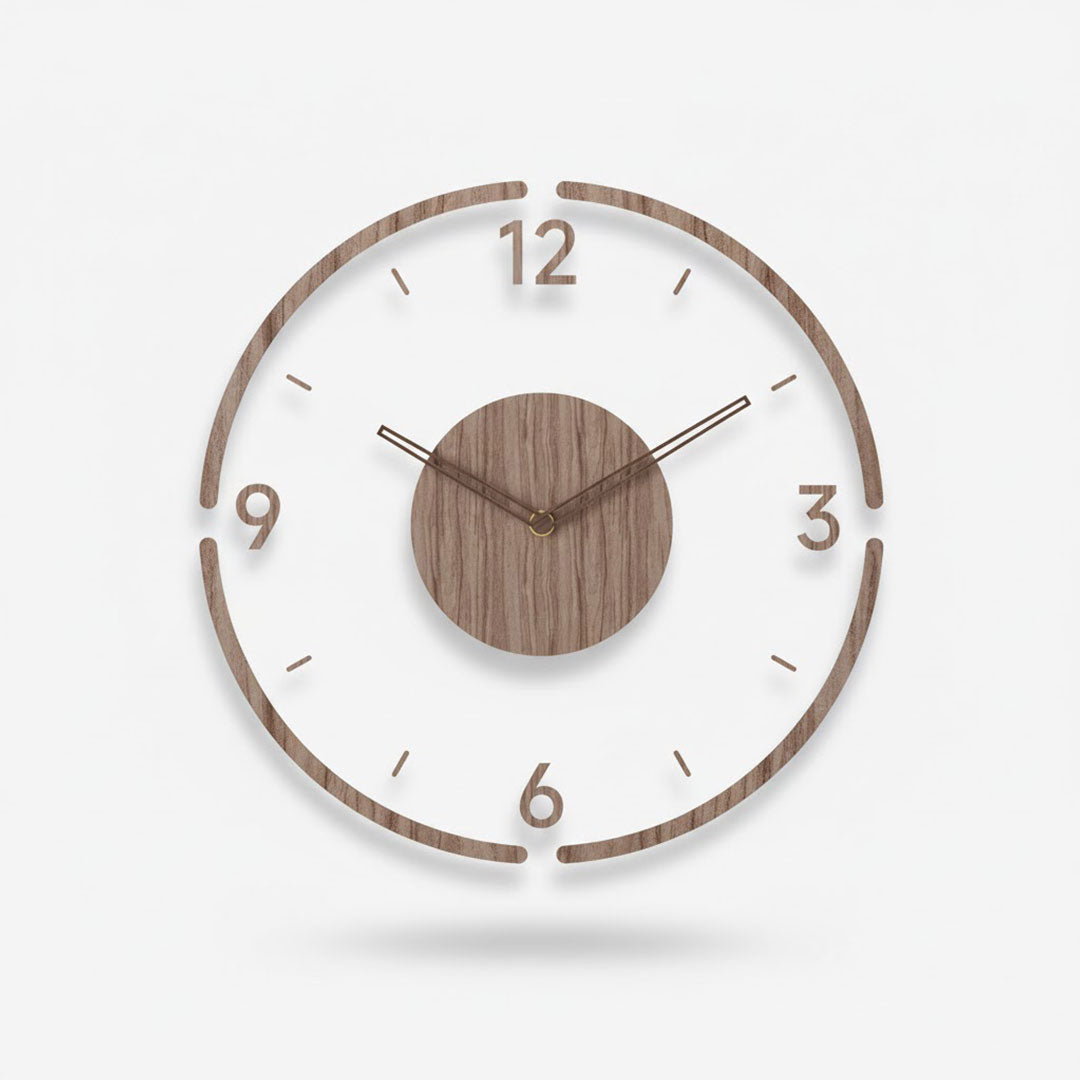 Wooden Wall Clock - Minimalist Design - Silent Movement