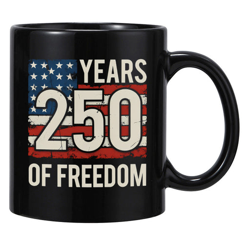 250 Years of Freedom Eagle Ceramic Mug – USA Flag Coffee Cup