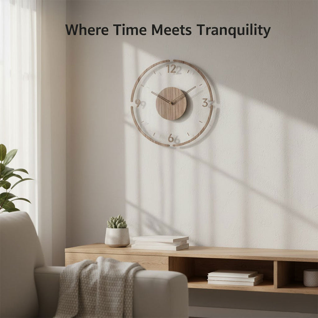 Wooden Wall Clock - Minimalist Design - Silent Movement