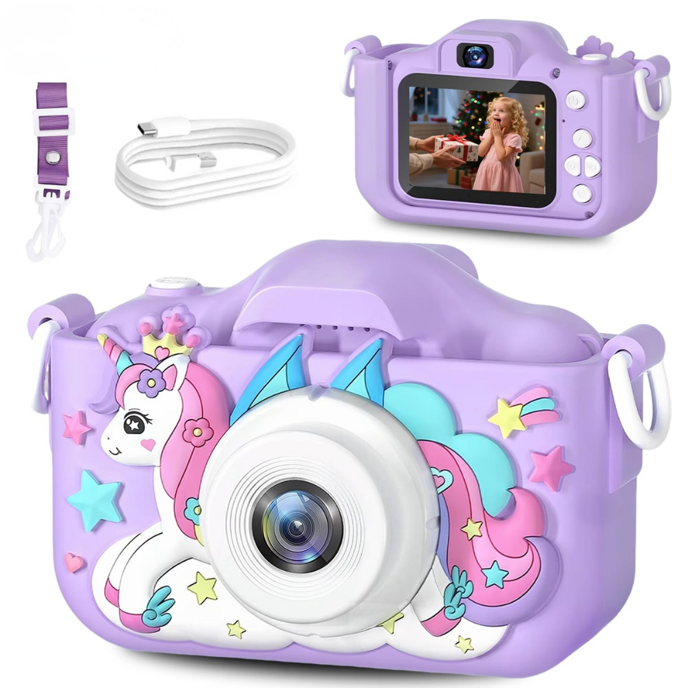 Unicorn Kids HD Camera with 32GB Memory – Rechargeable, Fun Photo & Video Toy