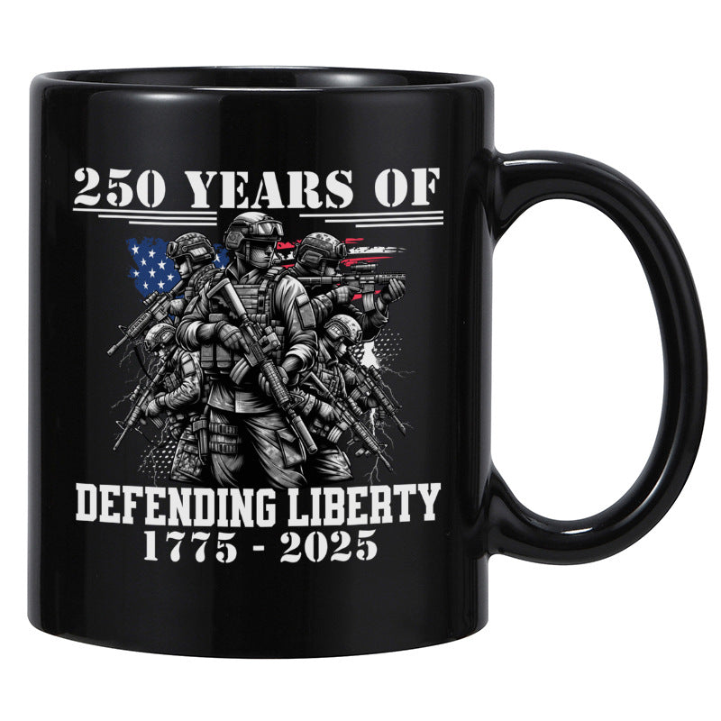 250 Years of Freedom Eagle Ceramic Mug – USA Flag Coffee Cup