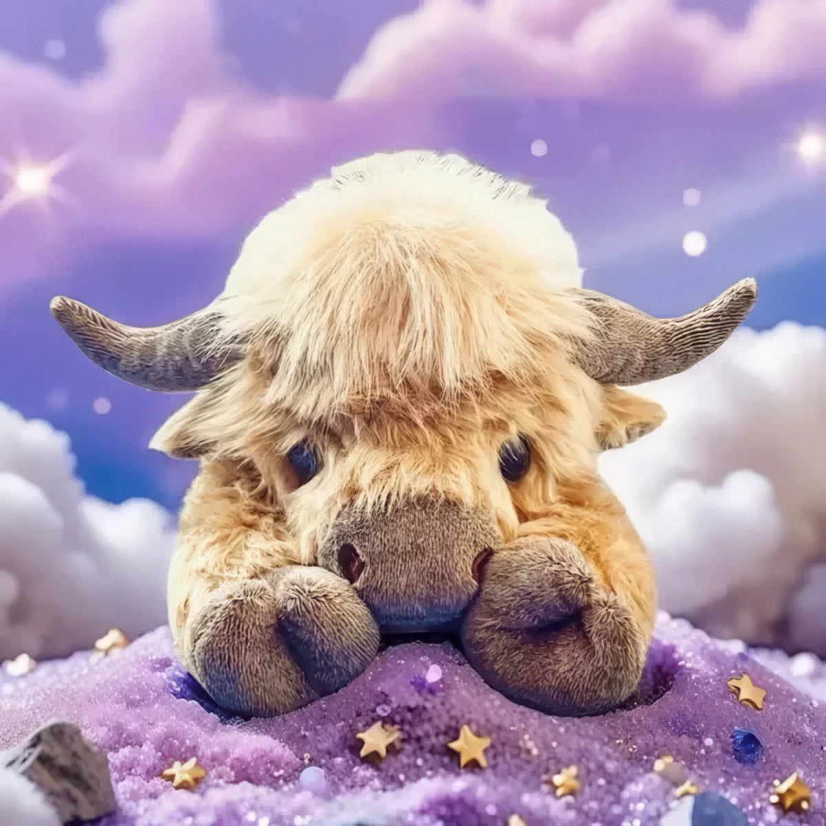 Cute Highland Cow Plush Toy - Soft Stuffed Cartoon Cuddly Animal