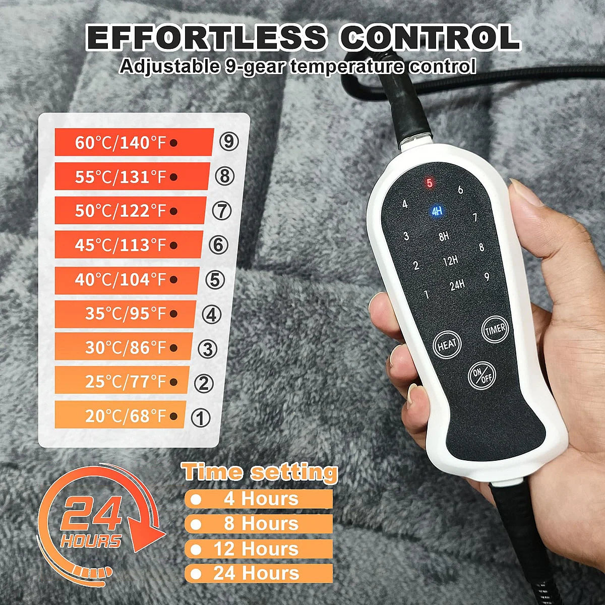 Heated Dog Bed with Adjustable Temperature and Washable Cover