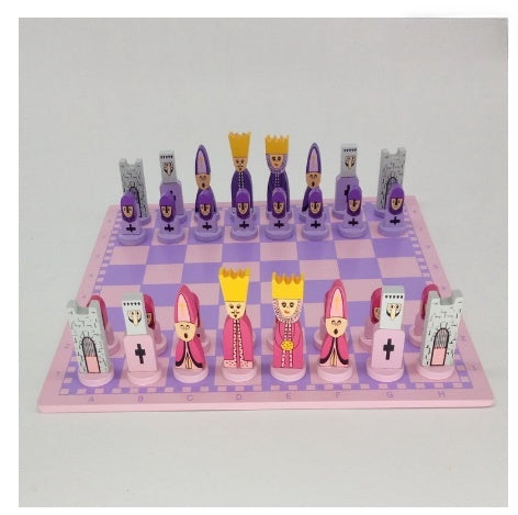 Kids Wooden Chess Set - Fun Learning Tool for Strategic Thinking - 30x30 cm with Chess Pieces