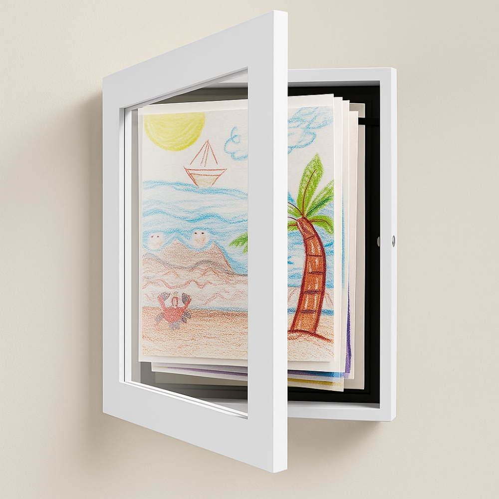 Wall Art Storage Frame Kids Drawings Photo Display