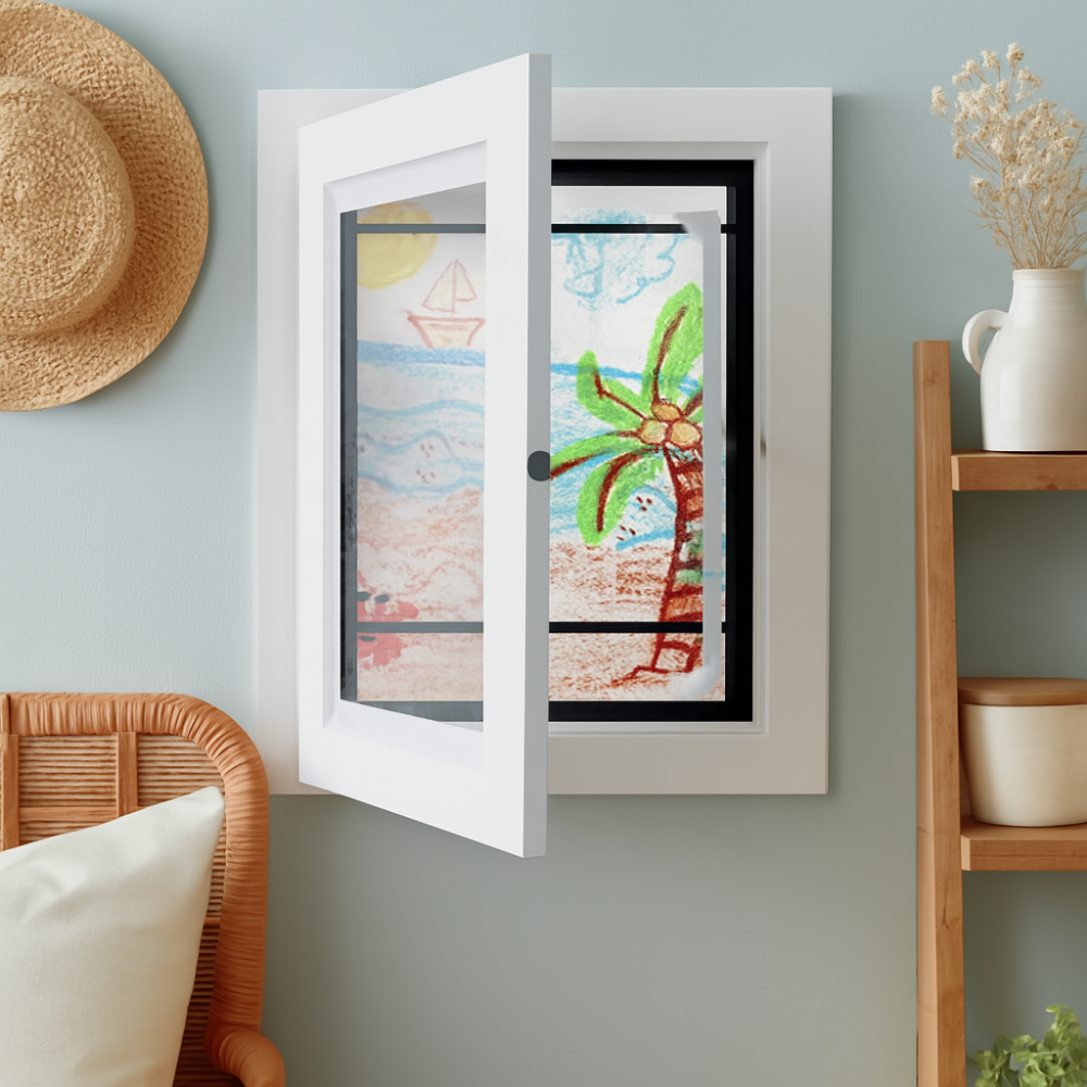 Wall Art Storage Frame Kids Drawings Photo Display
