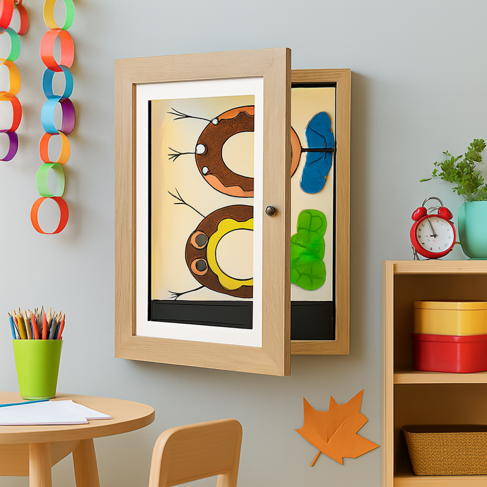 Wall Art Storage Frame Kids Drawings Photo Display
