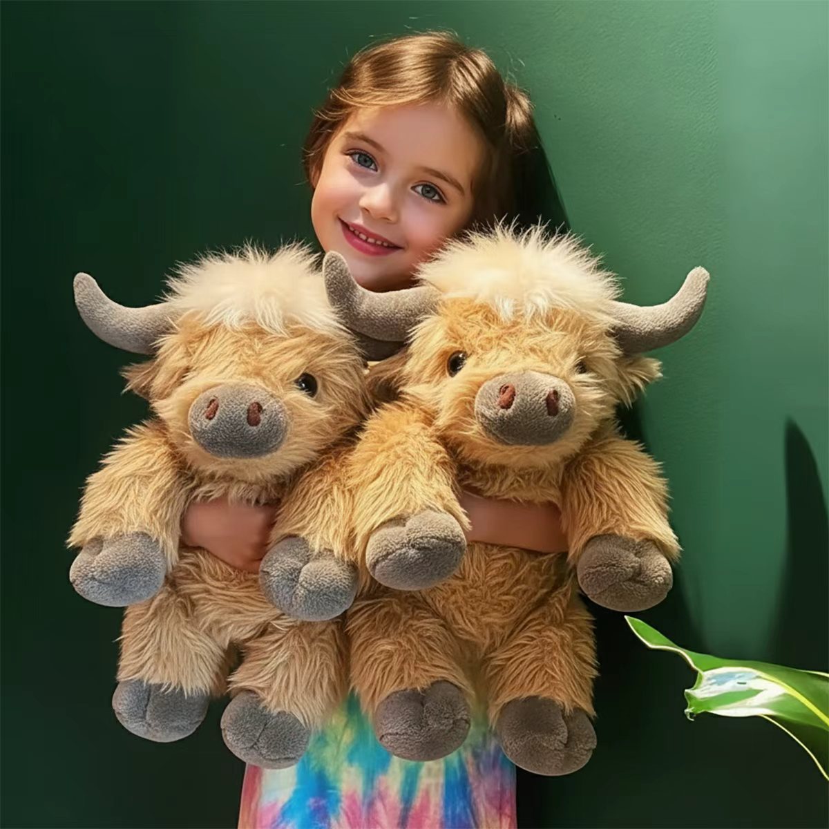 Cute Highland Cow Plush Toy - Soft Stuffed Cartoon Cuddly Animal