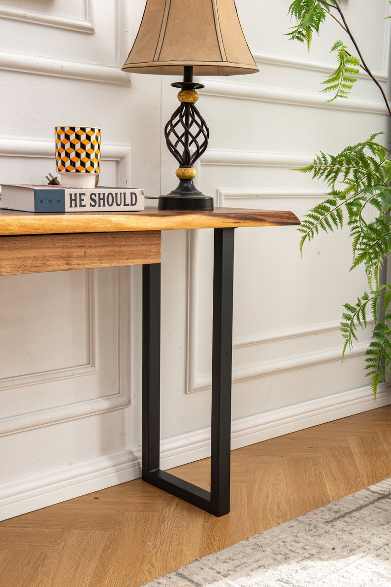 Live Edge Walnut Console Table for Entryway or Sofa