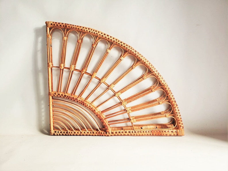 Wicker Rattan Headboard – Decorative Wall Headboard for Bedroom
