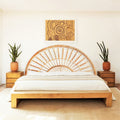 Wicker Rattan Headboard – Decorative Wall Headboard for Bedroom
