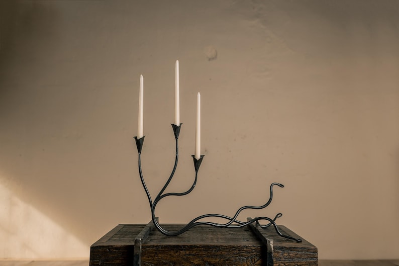 Iron Triple Candle Holder – Decorative Black Metal Candle Stand