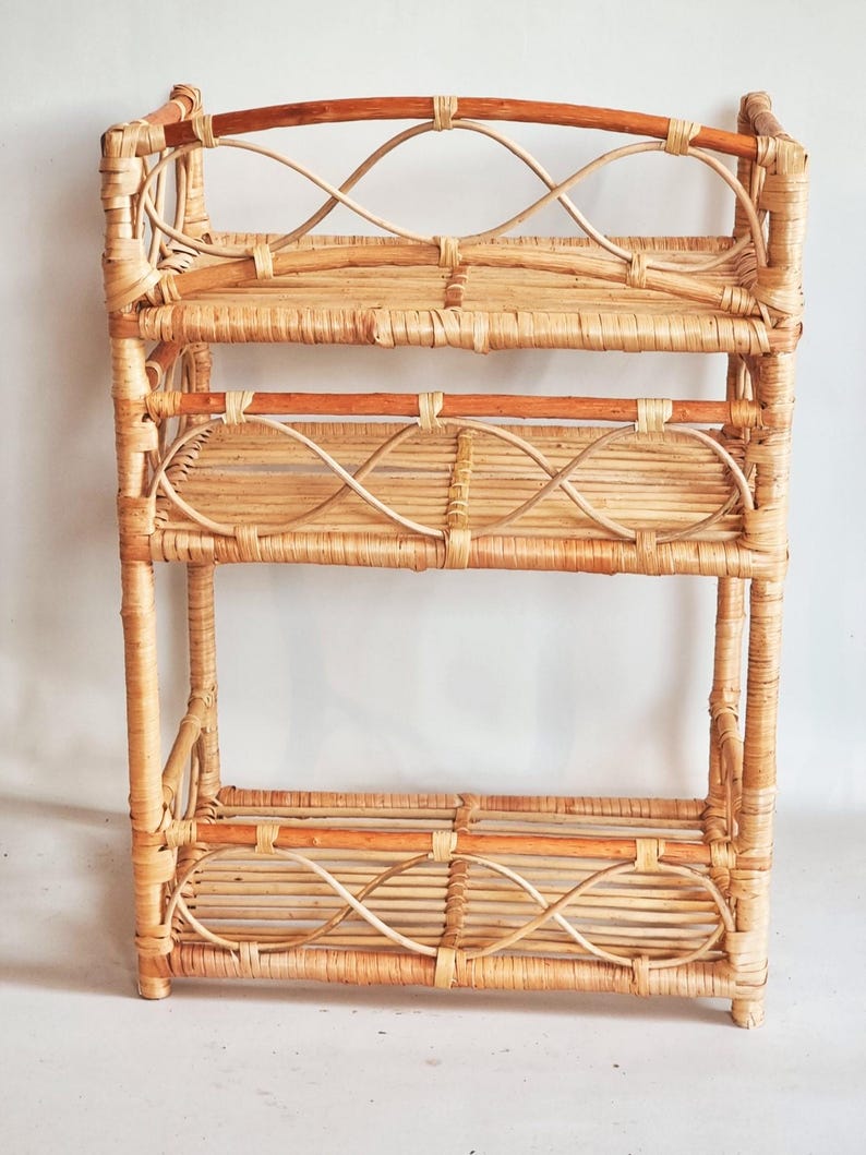 Natural Rattan Side Table – Wicker End Table for Home Decor