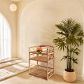 Natural Rattan Side Table – Wicker End Table for Home Decor