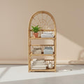 Arched Wicker Shelf – Rattan Storage Shelf for Plants and Decor