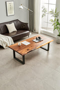 Live Edge South American Walnut Coffee Table with Industrial Design