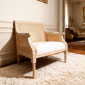 Cane Back Accent Chair – French Country, Whitewashed Rubberwood
