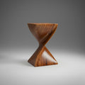 Modern Sculptural Wooden Side Table with Artistic Design