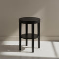 Solid Wood End Table with Shelf – Minimalist Natural Wood Side Table
