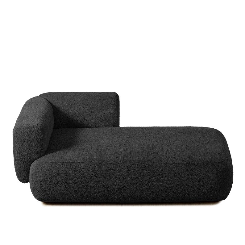 Cream Bouclé Chaise Lounge – Sculptural Modern Sofa for Relaxing