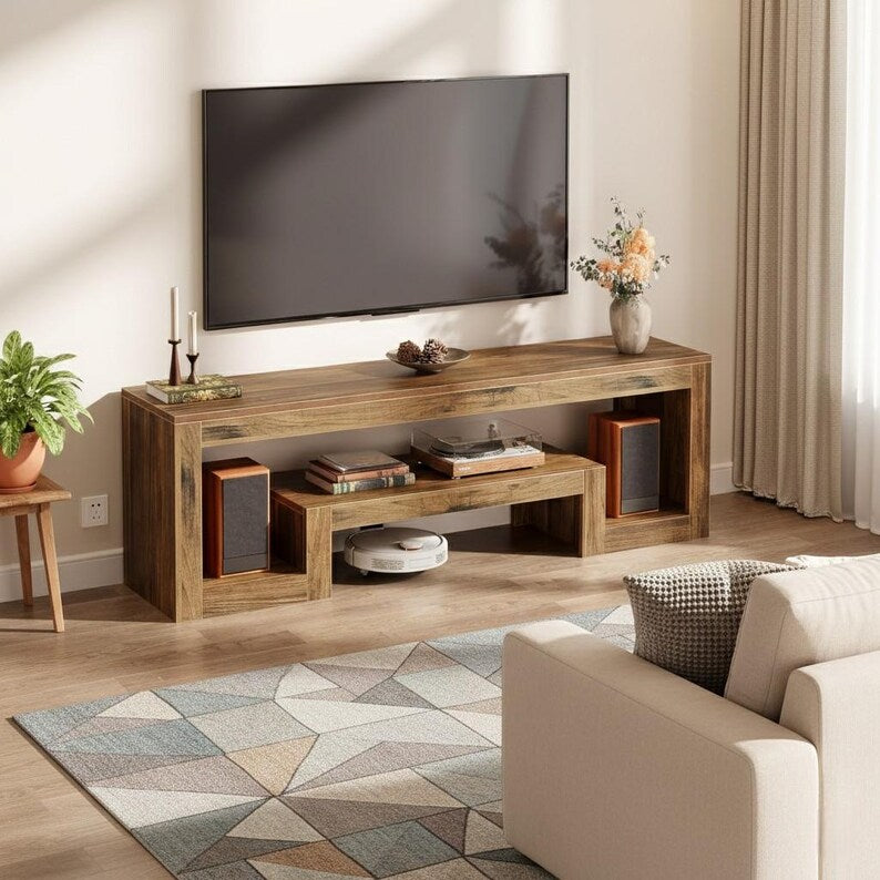 63-Inch Farmhouse TV Stand for 55-75 Inch TVs