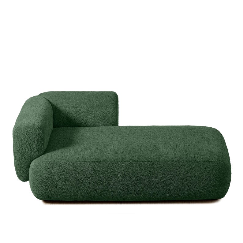 Cream Bouclé Chaise Lounge – Sculptural Modern Sofa for Relaxing