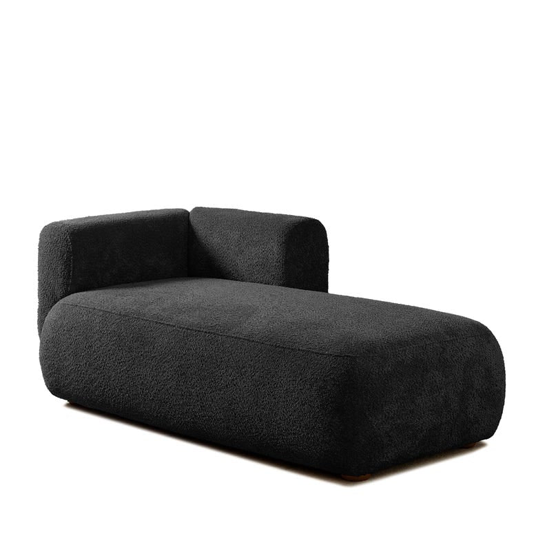 Cream Bouclé Chaise Lounge – Sculptural Modern Sofa for Relaxing