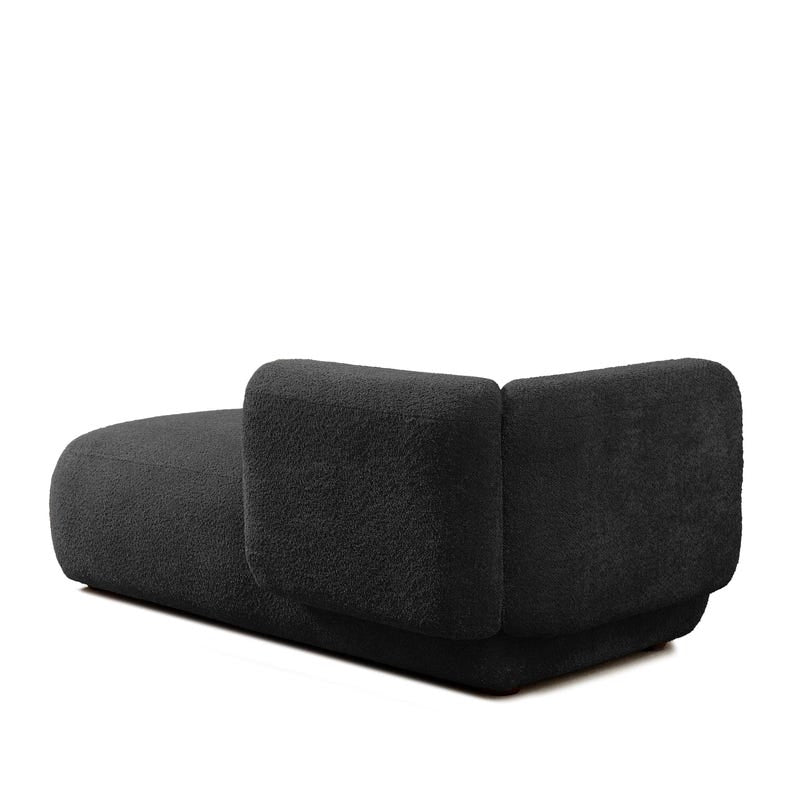 Cream Bouclé Chaise Lounge – Sculptural Modern Sofa for Relaxing