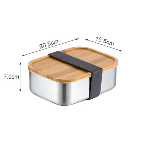 Stainless Steel Lunchbox with Wooden Lid