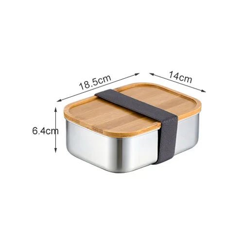 Stainless Steel Lunchbox with Wooden Lid